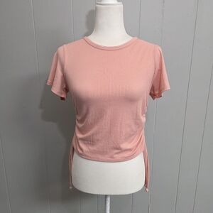 Livi By Olivia Rae Pink Side Crunch Top Size M
